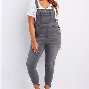 NWT GREY JEAN OVERALLS